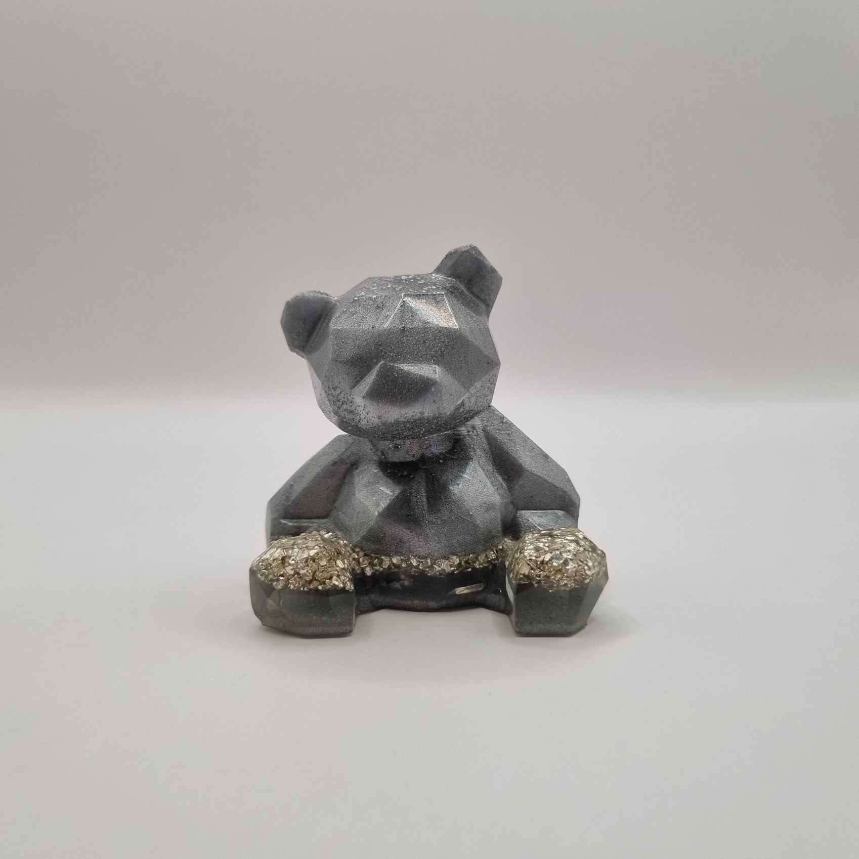 Silver & Crushed Glass Teddy Bear