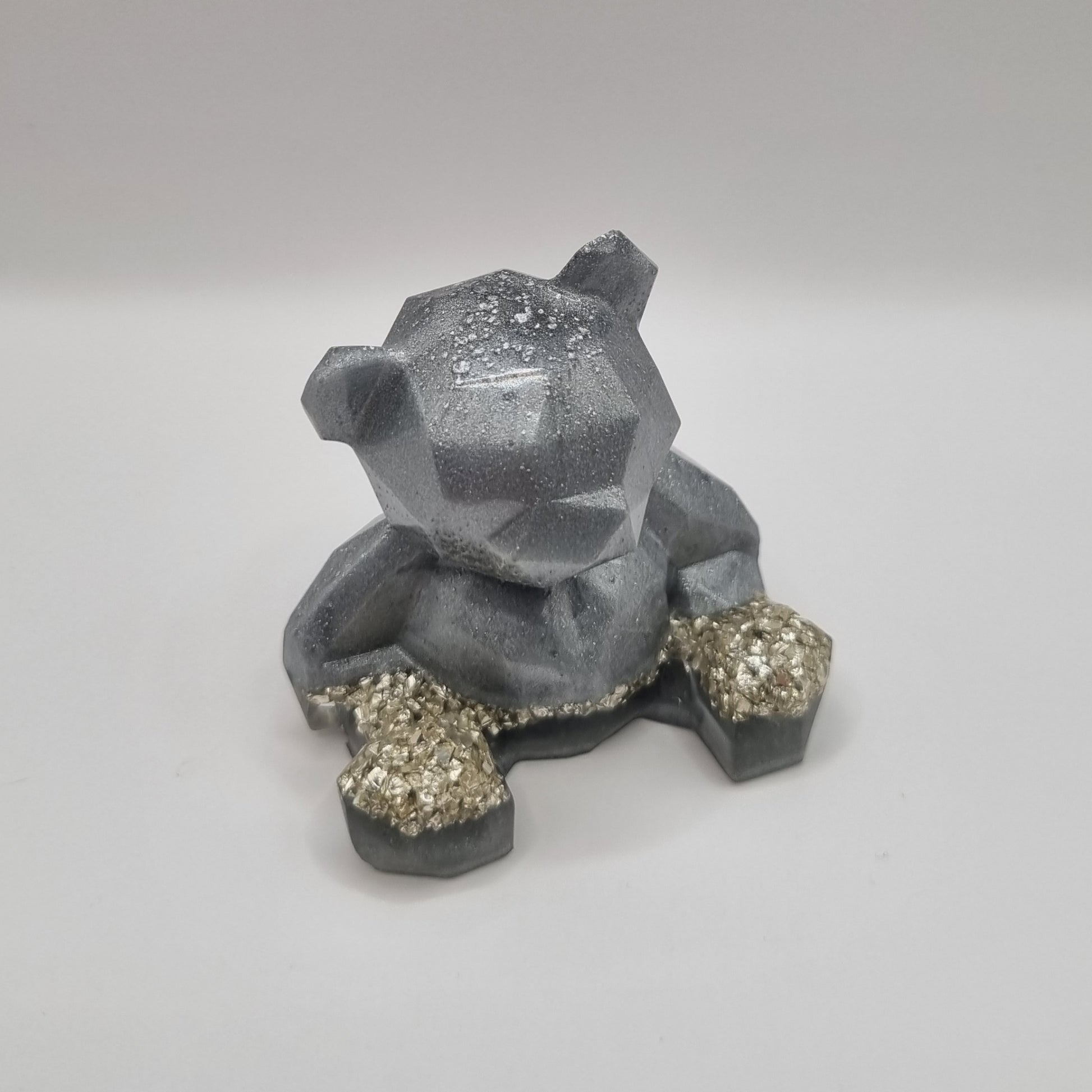 Silver & Crushed Glass Teddy Bear