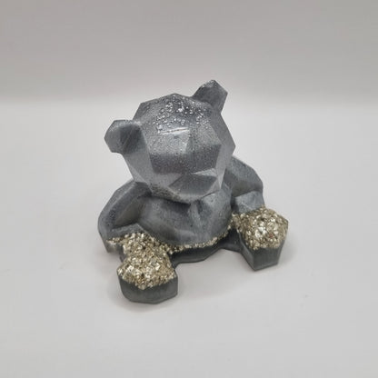 Silver & Crushed Glass Teddy Bear