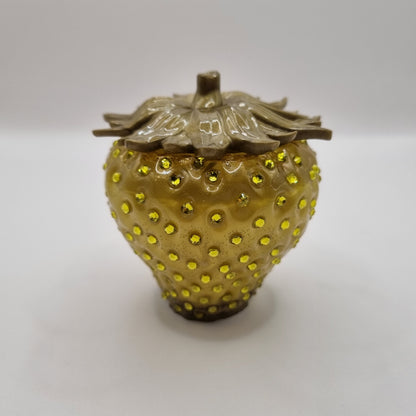 Novel Gold Strawberry Trinket Pot