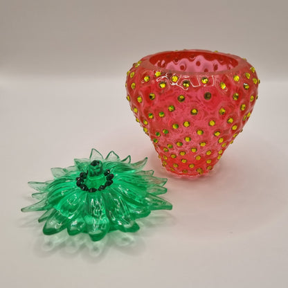 Novel Red Strawberry Trinket Pot