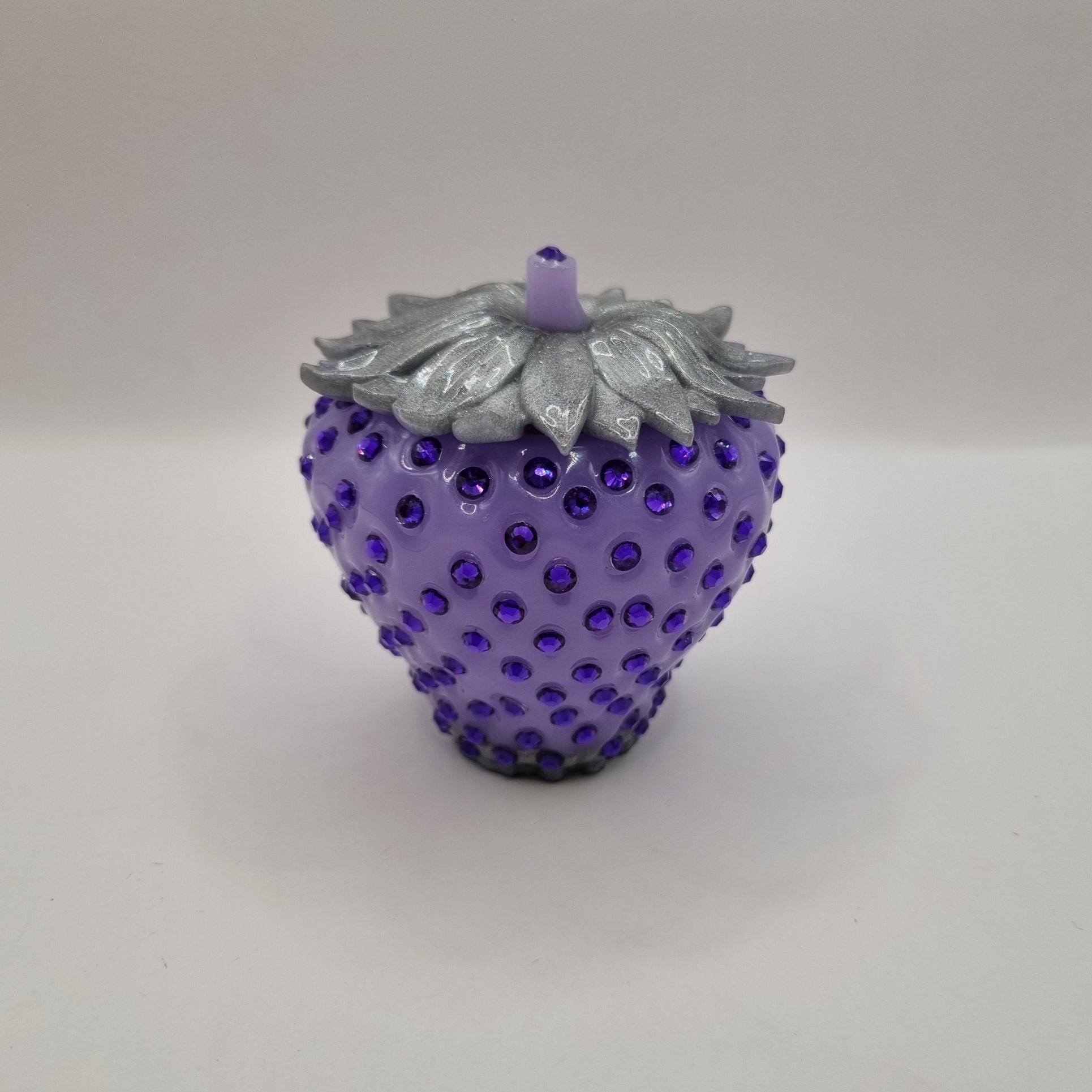 Novel Lavender & Silver Strawberry Trinket Pot