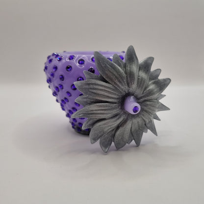 Novel Lavender & Silver Strawberry Trinket Pot